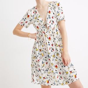 Madewell Tie-Front Mini Dress in Drifting Flowers